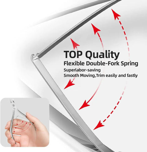 3/4 Jaw Cuticle Nippers Ultra Sharp Stainless Steel Clippers with flexible spring mechanism for smooth trimming and ease of use.