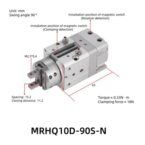 Top Shelf Double Acting Rotary Actuator Featuring A Rock Solid 25Mm Bore And Sleek Single Vane Grip for 90 degree motion control.