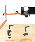 Must Have Dust Hood Stand With Folding Extension Arm For Wood Lathe Dust Collection Gear, 9x5 Inch Hood, 4 Inch Hose Spigot shown