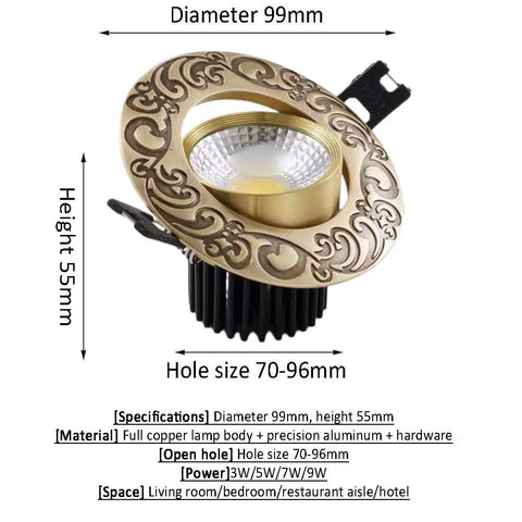 Sleek Four Inch Led Recessed Downlight With Dimmable Spotlight And Flip Switch Tunable Brass Housing Ceiling Fixture Rotates For Sweet Room Glow Top Tier Upgrade, 99mm diameter, copper design.