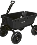 Black Heavy Duty 1200 Lb Poly Garden Dump Cart With 7 Cu Ft Bed, Quick Release 2-In-1 Convertible Handle And 13 Inch Pneumatic Tires