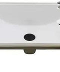 Alt Tag: Sleek Rectangular Undermount White Porcelain Sink With Matte Black Pop Up Drain Set, 13 X 18.5 X 6 Inch Interior