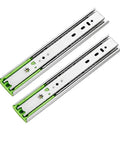 Two full extension soft close drawer slides with ball bearing rails, part of Twenty Pairs Full Extension Soft Close Drawer Slides With Hella Smooth Ball Bearing Rails That Kick Up Your Kitchen Cabinet And Workshop Storage Game Effortlessly.
