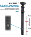 Hydraulic Suspension Seatpost For Road Bikes And E Bikes Lightweight Aluminum Alloy 350mm safety line measurement guide