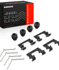 Front Side Disc Brake Hardware Kit For Nissan Titan Armada And Infiniti QX80 QX56 Replace 13603Q Heavy Duty Brake Parts Upgrade Your Ride With A Premium Set Today. black brake hardware kit with dust boots, springs, and clips