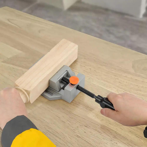 Beefy 2.5 Inch Quick Release Drill Press Vise for Drilling Machine and Milling Projects, Portable Bench Clamp Vise with Rapid Adjust, Heavy Duty Tabletop Vise for Precision DIY Woodworking and Crafts, aluminum vise clamping wood