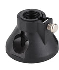 High Precision Drill Locator with adjustable depth guide for rotary tools, 2.4 inch plastic base, black color.