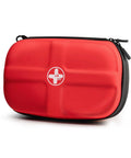 Rhino Rescue EVA small waterproof first aid kit case in red with white cross logo.