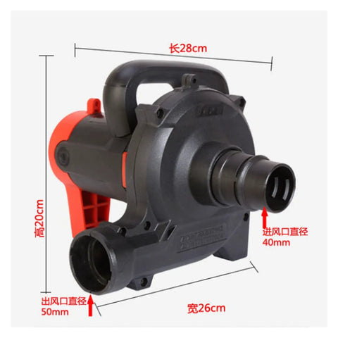 Heavy Duty 1480W Industrial Dust Collector Blower And Suction Vacuum Cleaner For Electric Cutting Slotting Milling Machinery, side view with measurements.