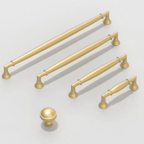 Talentedeco 10 Pack Brushed Gold Kitchen Cabinet Pulls. 10 Inch 254mm drawer handles made of zinc alloy in various styles.