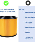 Two Pack Standard Cartridge Filter And Retainer Kit For 5 To 20 Gallon Wet Dry Vacuums Compatible With Vacmaster VCFS