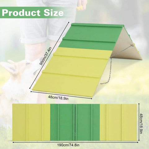 Dog Agility A-Frame Ramp for Backyard Training Non Slip Outdoor Agility Equipment 74.8 by 18.9 Inch
