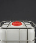 Heavy Duty Ibc Container Lid With Gasket Seal For 55 Gallon Tote Barrel Cover Tank Top viewed from above with red dome cap.