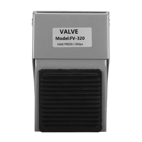 Foot Pedal Pneumatic Valve Pro Grade 3 Way 2 Position Momentary Rubber Nonslip Surface One Quarter Inch PT Threaded 6mm Fittings 145 PSI