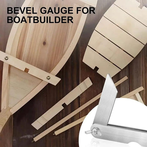 Kickass Compact Sliding T Bevel Gauge Protractor 4 Inch Mini Angle Finder adjustable tool with wooden boat pieces