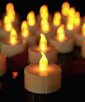 Flameless Tea Light Candles 50 Pack With Batteries Included Realistic Flickering LED Tealights Unscented Battery Operated