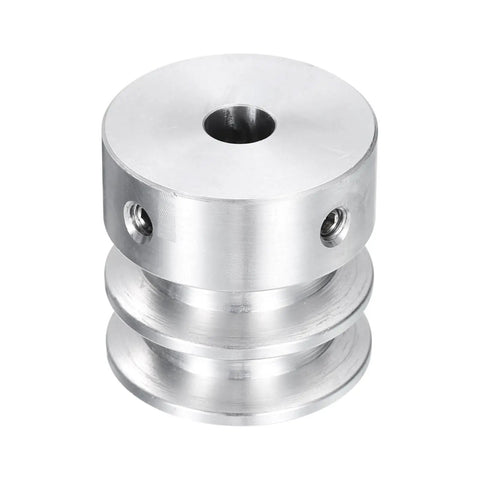 V-Type Pulley With 8mm Bore And 30mm Outer Diameter Double Groove Aluminum Alloy For 6mm PU Shape Belt Go-To Component For Motor Shaft Or Drill Press Applications Includes Two Machine Screws
