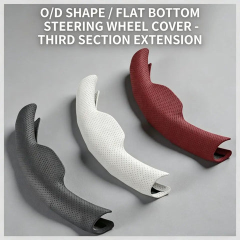 Top Shelf Nappa Leather Steering Wheel Cover With Perforated Breathable Weave To Beat The Summer Swelter And Give Your Grabs A Sweet Confident Grip For Your Daily Rig Matching Cybertruck Models Twenty Four Through Twenty Six, featuring three color options.