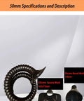 Silicone masks displayed with specifications, including a flexible silicone gooseneck for welding applications.