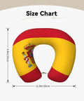 Spanish Flag Print U Shaped Travel Pillow With Memory Foam Core For Napping On Planes Cars Trains Home Or Office