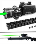 1022 Rifle Scope Base Rail Mount With Green Laser Sight Kit Picatinny Weaver Top Mount Aircraft Aluminum Adjustable Windage Elevation