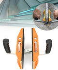 Heavy Duty Double Handed Stone Carrying Clamps With Grippy Rubber Handles For No Sweat 1.77 Inch granite lifting, showing dual grips.