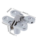 Hidden Cross Hinge for Concealed Mortice Doors, 180 Degree Opening Adjustable Folding Door Hinge, Invisible Door Hinge for Cabinets and Furniture, Durable Alloy Construction with Brushed Finish for Modern Homes and Shops