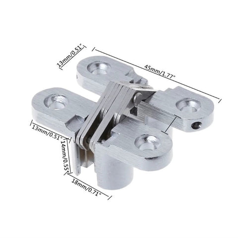 Invisible Hinge For Gate Door And Cabinet Furniture Hidden Concealed 180 Degree Opening Folding Hinge Set Durable Alloy