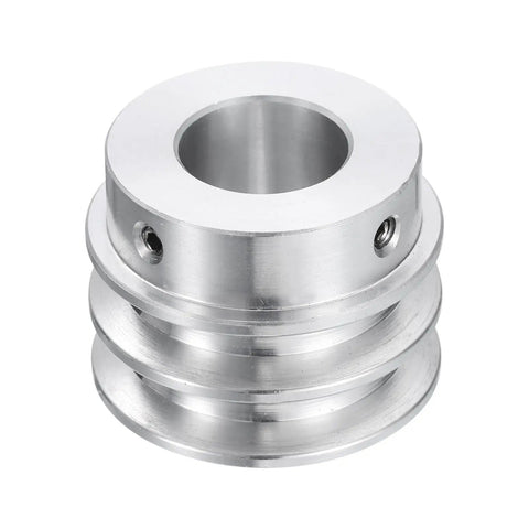 V-Type Pulley With 19mm Bore And 40mm Outer Diameter, Double Groove Aluminum Alloy Drive Wheel for Motor Shafts
