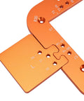 Precision Router Corner Radius Template Set R20 R25 R30 R35 with Secure Board Locking Clamp for Woodworking slot positioning close-up
