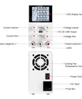 Adjustable AC DC Power Supply For Repair Pros And DIYers PCB And Phone Fixes Portable With 4 Digit LED Display Front and Back View