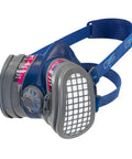 Elipse Low Profile Respirator Mask With Filters For Dust And Organic Gases And Vapors Lightweight Comfort Fit M/L shown in side view.