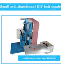 Heavy Duty Electric Belt Sander And Polishing Grinder With Badass 1100W Brushless Motor And 915X50Mm Sanding Belt on stainless steel workbench.