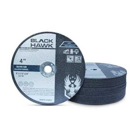 Premium 25 Pack Metal Cutting Discs For Die Grinders 4 Inch Diameter 1/16 Inch Thick With 3/8 Inch Arbor Fits Die Grinder Air And Electric Cut Off Tools Cuts Iron, Steel, Stainless Steel, Fiberglass And Plastic