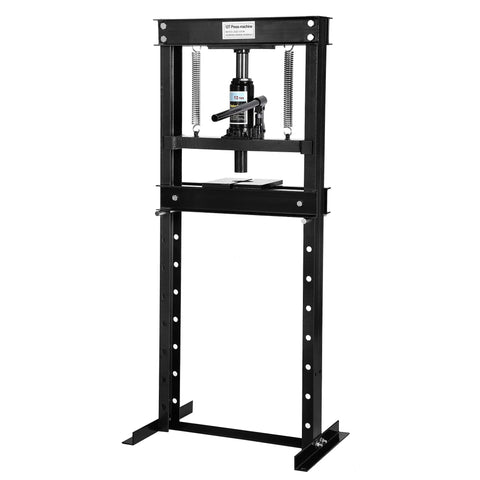 Tough As Nails 12 Ton Hydraulic Shop Press Solid H Frame Garage Wrenching Rig with adjustable work plate and safety valve.