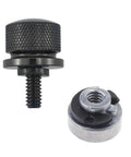 Knurled Aluminum Rear Seat Bolt Kit With Screws And Nuts For Harley Davidson Touring Sportster Softail Dyna 1996 Through 2024 Black Finish