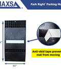 Park Right Parking Mat 21x11x2 Inches Red Garage Parking Aid Helps You Park In The Same Spot Every Time Keeps Your Ride And Belongings Safe Two Tire Bumps For Easy Alignment Color Options Black Yellow Red Amazon Exclusive, black mat with anti-skid tape.
