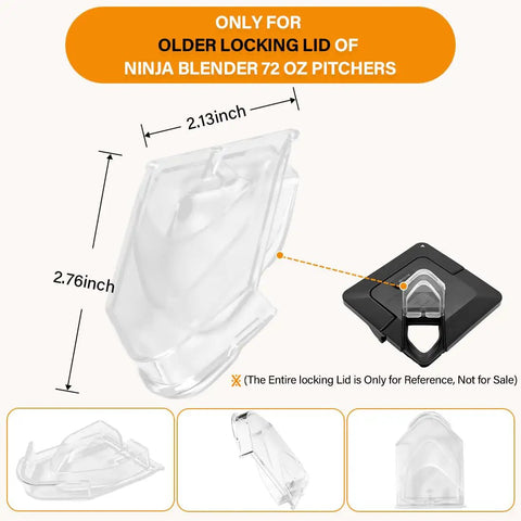 Pour Spout Cover Replacement For Ninja Blender Lid 72oz Pitcher Square Top Clear Polycarbonate Flap Cover For BL660 BL740 BL770
