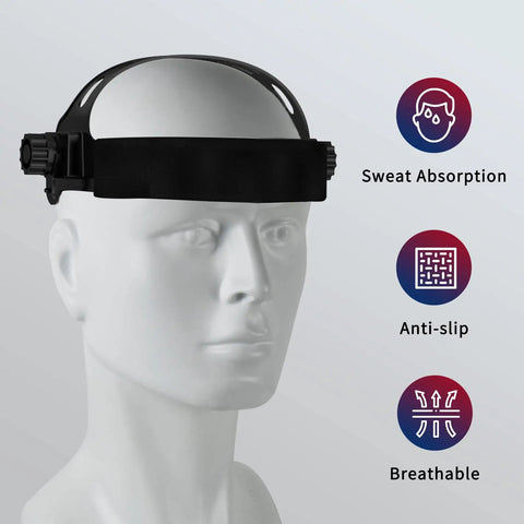 Adjustable Welding Helmet Headgear With Sweatband For Round Hole Helmets Three Point Contact Distributes Weight Front Top Back