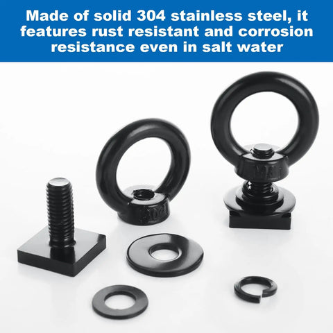 Beefy 8 Piece T Track Mount Tie Down Anchor Kit For Roof Rack With M8 Stainless Steel Eye Bolts Nuts And Washers Track Bolts