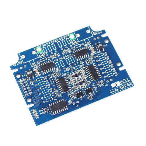 Close-up of the internal circuit board from Dual Channel Handheld Digital Oscilloscope Kit with electronic components visible.