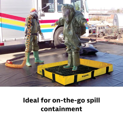 Rigid-Lock QuickBerm Lite 8x10x8 Inch Folding Oil Spill Containment Berm With 398 Gallon Capacity PVC Coated Fabric Easy Deploy Made In The USA Yellow