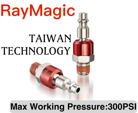Pro Grade 1/4 Inch Swivel Air Plug Set 6 Pack Steel Red Swivel Air Hose Fittings NPT Male Threads Pre Coated With Sealing For Leak Free Connections Up To 300 PSI High Pressure Keeps Hoses Stable At Any Angle, red steel air plug set