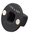Heavy Duty Low Profile Driver Socket Adapter Set For Tight Spaces And High Torque Wrench Conversions Made From Heat Treated Steel With Compact Stackable Design Perfect For Automotive Repair Jobs And Mechanical Work Under The Hood 1/2"M to 3/8"F magnetic adapter