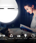 Emergency Rechargeable LED Light Bulb With Battery Backup To Keep The Lights On During Power Outages 12W 6500K Cool White bulb illuminating room.