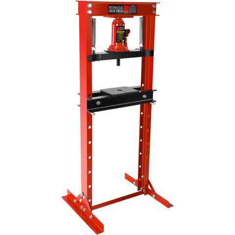 Beefy 12 Ton Benchtop Hydraulic Shop Press With Press Plates H Frame Adjustable Working Table Height Metalworking Tool