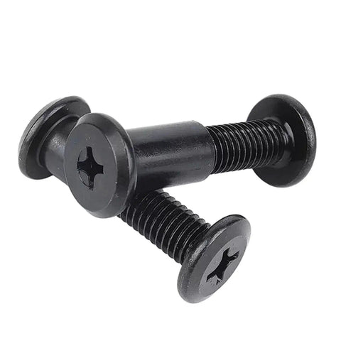 Heavy Duty M6 Beveled Flat Head Cross Furniture Bolts And Nuts Kit 40 Sets For Indoor Outdoor Use Premium SS304 Stainless Steel Fasteners For DIY Projects And Furniture Builds With Durable Threads And Easy Tightening, black beveled head bolts