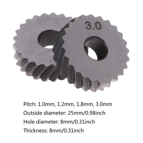 Two Piece Knurl Wheels Knurling Tool Kit 1.0mm 1.2mm 1.8mm 3.0mm For Metalworking Replacement Knurl Wheels steel material