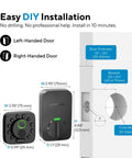 Heavy Duty Wireless Smart Deadbolt Featuring Slick Touch Interface And Hella Secure Biometric Scanning Plus No Sweat Wifi Pairing For Rock Solid Home Safety Upgrades installation guide with dimensions for doors.