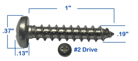 No 10 X 1 Stainless Steel Pan Head Sheet Metal Screws Full Thread Phillips Drive Bright Finish Self Tapping 18 8 Grade
